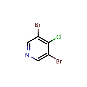 Chemical structure of 4-Chloro-3,5-dibromopyridine , CAS 13626-17-0, AChemBlock G-7891