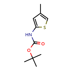 Chemical structure of 2-(Boc-amino)-4-methylthiophene , CAS 887475-43-6, AChemBlock G-7906