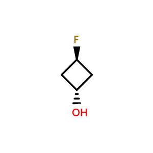 Chemical structure of trans-3-Fluorocyclobutanol , CAS 1262278-60-3, AChemBlock G-7980