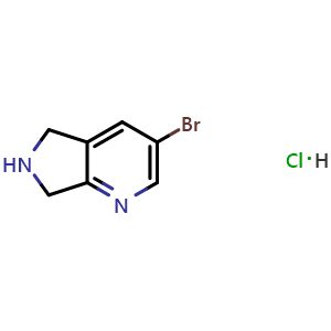 Chemical structure of 3-Bromo-6,7-dihydro-5H-pyrrolo[3,4-b]pyridine hydrochloride , CAS 1394117-24-8, AChemBlock G-7982