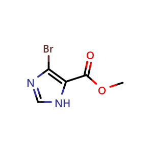 Chemical structure of Methyl 4-bromo-1H-imidazole-5-carboxylate , CAS 1093261-46-1, AChemBlock H-8118
