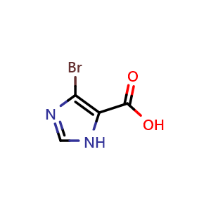 Chemical structure of 5-Bromo-3H-imidazole-4-carboxylic acid , CAS 50743-02-7, AChemBlock H-8119