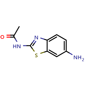 Chemical structure of N-(6-Amino-1,3-benzothiazol-2-yl)acetamide , CAS 533-41-5, AChemBlock H-8121
