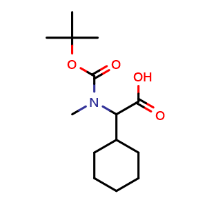 Chemical structure of N-(tert-Butoxycarbonyl)-N-methyl-dlcyclohexylglycine , CAS 140150-59-0, AChemBlock H-8127