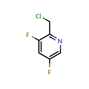 Chemical structure of 2-(Chloromethyl)-3,5-difluoropyridine , CAS 1222633-85-3, AChemBlock H-8134