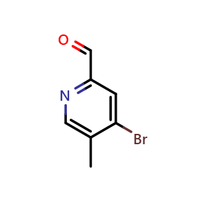 Chemical structure of 4-Bromo-5-methylpicolinaldehyde , CAS 1196157-14-8, AChemBlock H-8137