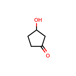 Chemical structure of 3-Hydroxycyclopentanone , CAS 26831-63-0, AChemBlock H-8145