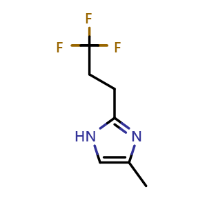 Chemical structure of 4-Methyl-2-(3,3,3-trifluoropropyl)-1H-imidazole , CAS 1156499-18-1, AChemBlock H-8150