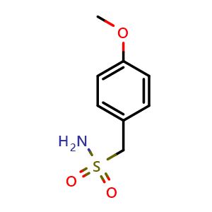 Chemical structure of 4-Methoxybenzenemethanesulfonamide , CAS 89782-89-8, AChemBlock H-8154