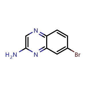 Chemical structure of 7-Bromoquinoxalin-2-amine , CAS 212327-11-2, AChemBlock H-8156