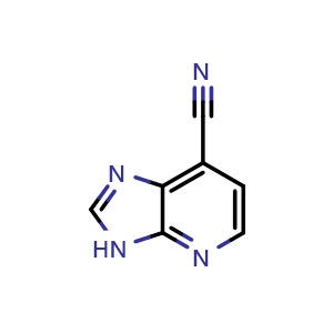 Chemical structure of 3H-Imidazo[4,5-b]pyridine-7-carbonitrile , CAS 78316-13-9, AChemBlock H-8181
