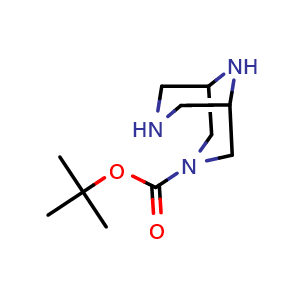 Chemical structure of 3-Boc-3,7,9-triazabicyclo[3.3.1]nonane , CAS 868407-41-4, AChemBlock H-8187