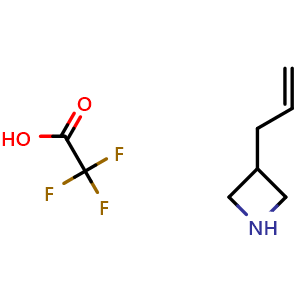 Chemical structure of 3-(prop-2-en-1-yl)azetidine trifluoroacetic acid salt , CAS 1630906-83-0, AChemBlock H-8202