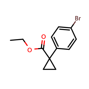 Chemical structure of Ethyl 1-(4-bromophenyl)cyclopropanecarboxylate , CAS 1215205-50-7, AChemBlock H-8207