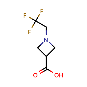 Chemical structure of 1-(2,2,2-Trifluoroethyl)azetidine-3-carboxylic acid , CAS 1339115-53-5, AChemBlock H-8215