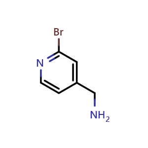 Chemical structure of 2-Bromopyridine-4-methanamine , CAS 858362-82-0, AChemBlock H-8231