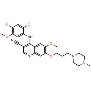 4-[(2,4-Dichloro-5-methoxyphenyl)amino]-6-methoxy-7-[3-(4-methyl-1-piperazinyl)propoxy]-3-quinolinecarbonitrile