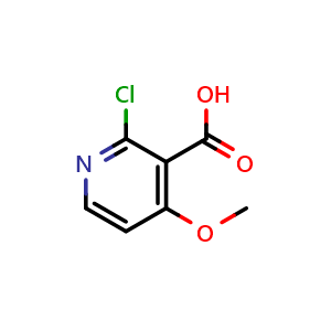 Chemical structure of 2-Chloro-4-methoxy-3-pyridinecarboxylic acid , CAS 394729-98-7, AChemBlock H-8241