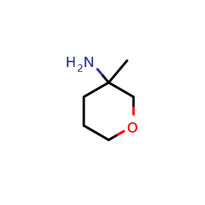 Chemical structure of 3-Methyloxan-3-amine , CAS 1158760-01-0, AChemBlock H-8277