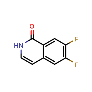 Chemical structure of 6,7-Difluoroisoquinolin-1(2h)-one , CAS 444898-79-7, AChemBlock H-8354