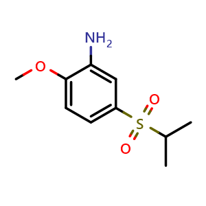 Chemical structure of 2-Methoxy-5-(propane-2-sulfonyl)aniline , CAS 874801-00-0, AChemBlock H-8364