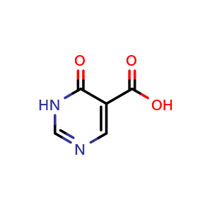Chemical structure of 6-Oxo-1,6-dihydropyrimidine-5-carboxylic acid , CAS 65754-04-3, AChemBlock H-8379