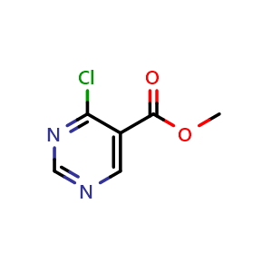 Chemical structure of Methyl 4-chloropyrimidine-5-carboxylate , CAS 1246471-45-3, AChemBlock H-8381