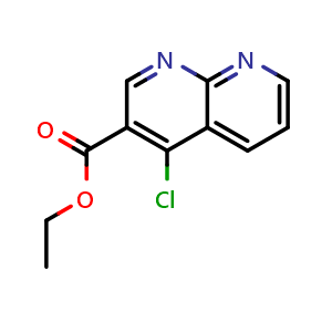 Chemical structure of Ethyl 4-chloro-1,8-naphthyridine-3-carboxylate , CAS 944709-62-0, AChemBlock H-8403