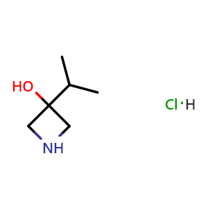 Chemical structure of 3-(Propan-2-yl)azetidin-3-ol hydrochloride , CAS 848192-94-9, AChemBlock H-8421