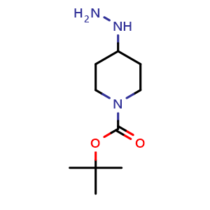 Chemical structure of tert-Butyl 4-hydrazinopiperidine-1-carboxylate , CAS 1196486-69-7, AChemBlock H-8427
