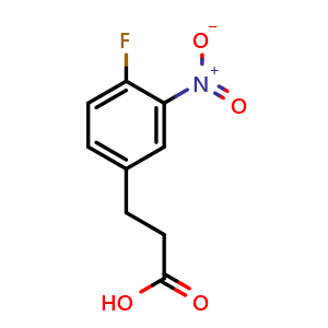 Chemical structure of 3-(4-Fluoro-3-nitrophenyl)propionic acid , CAS 160877-40-7, AChemBlock H-8436