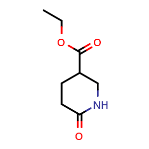 Chemical structure of Ethyl 6-oxopiperidine-3-carboxylate , CAS 146059-76-9, AChemBlock H-8441