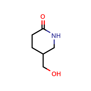 Chemical structure of 5-(Hydroxymethyl)piperidin-2-one , CAS 146059-77-0, AChemBlock H-8442