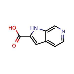 Chemical structure of 1H-Pyrrolo[2,3-c]pyridine-2-carboxylic acid , CAS 24334-20-1, AChemBlock H-8552