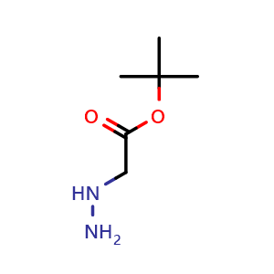 Chemical structure of 2-Hydrazinyl-1,1-dimethylethyl ester acetic acid , CAS 23354-12-3, AChemBlock H-8555