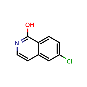 Chemical structure of 6-Chloro-isoquinolin-1-ol , CAS 252061-78-2, AChemBlock H-8589
