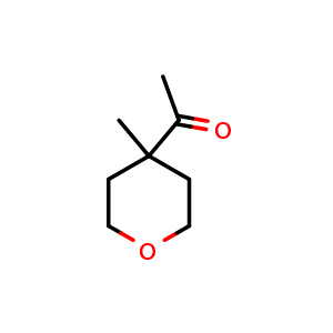 Chemical structure of 1-(4-methyltetrahydro-2H-pyran-4-yl)ethan-1-one , CAS 887481-28-9, AChemBlock H-8597