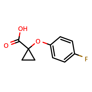 Chemical structure of 1-(4-Fluoro-phenoxy)-cyclopropanecarboxylic acid , CAS 1399657-46-5, AChemBlock H-8600