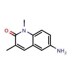 Chemical structure of 6-Amino-1,3-dimethyl-1,2-dihydroquinolin-2-one , CAS 1425927-75-8, AChemBlock H-8648