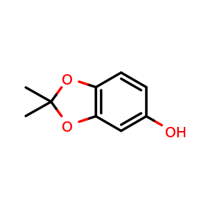 Chemical structure of 2,2-Dimethyl-2H-1,3-benzodioxol-5-ol , CAS 73447-99-1, AChemBlock H-8664