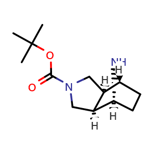 Chemical structure of tert-Butyl rel-(3aR,4S,7R,7aS)-octahydro-2H-4,7-epiminoisoindole-2-carboxylate , CAS 2231153-70-9, AChemBlock H-8684