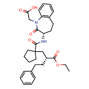 2-((S)-3-(1-((R)-2-(ethoxycarbonyl)-4-phenylbutyl)cyclopentanecarboxamido)-2-oxo-2,3,4,5-tetrahydro-1H-benzo[b]azepin-1-yl)acetic acid