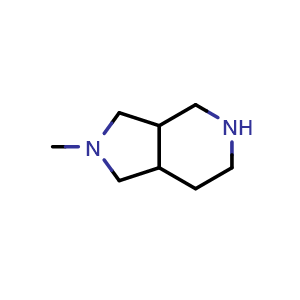 Chemical structure of 2-Methyl-octahydro-1H-pyrrolo[3,4-c]pyridine , CAS 885959-24-0, AChemBlock H-8698