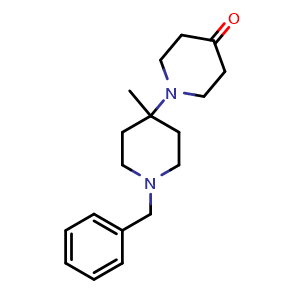 Chemical structure of 4'-Methyl-1'-(phenylmethyl)-[1,4'-bipiperidin]-4-one , CAS 676454-86-7, AChemBlock H-8703