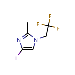 Chemical structure of 4-Iodo-2-methyl-1-(2,2,2-trifluoroethyl)-1H-imidazole , CAS 824431-97-2, AChemBlock H-8706