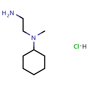 Chemical structure of N1-Cyclohexyl-N1-methyl-1,2-ethanediamine hydrochloride , CAS 245487-33-6, AChemBlock H-8714