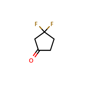 Chemical structure of 3,3-Difluorocyclopentanone , CAS 1215071-20-7, AChemBlock H-8755