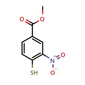 Chemical structure of Methyl 3-nitro-4-sulfanylbenzoate , CAS 59515-34-3, AChemBlock H-8764