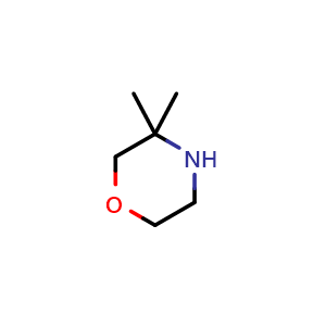 Chemical structure of 3,3-Dimethylmorpholine , CAS 59229-63-9, AChemBlock H-8787