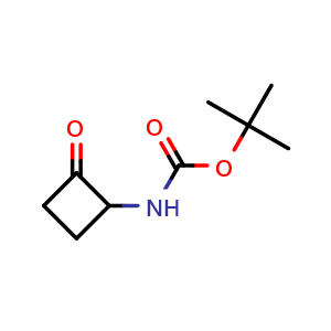 Chemical structure of tert-Butyl 2-oxocyclobutylcarbamate , CAS 1260817-77-3, AChemBlock H-8795